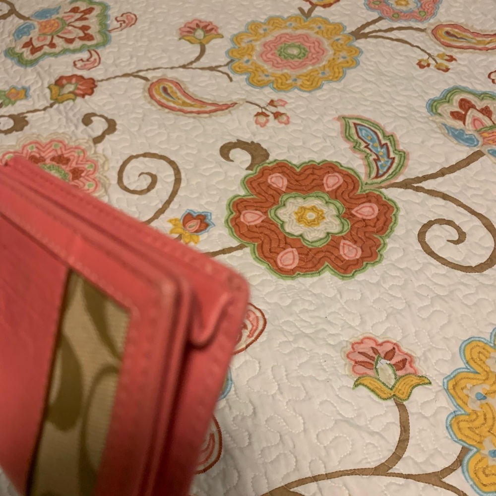 Coach Pink and Tan Women's Wallet - Picture 5 of 11